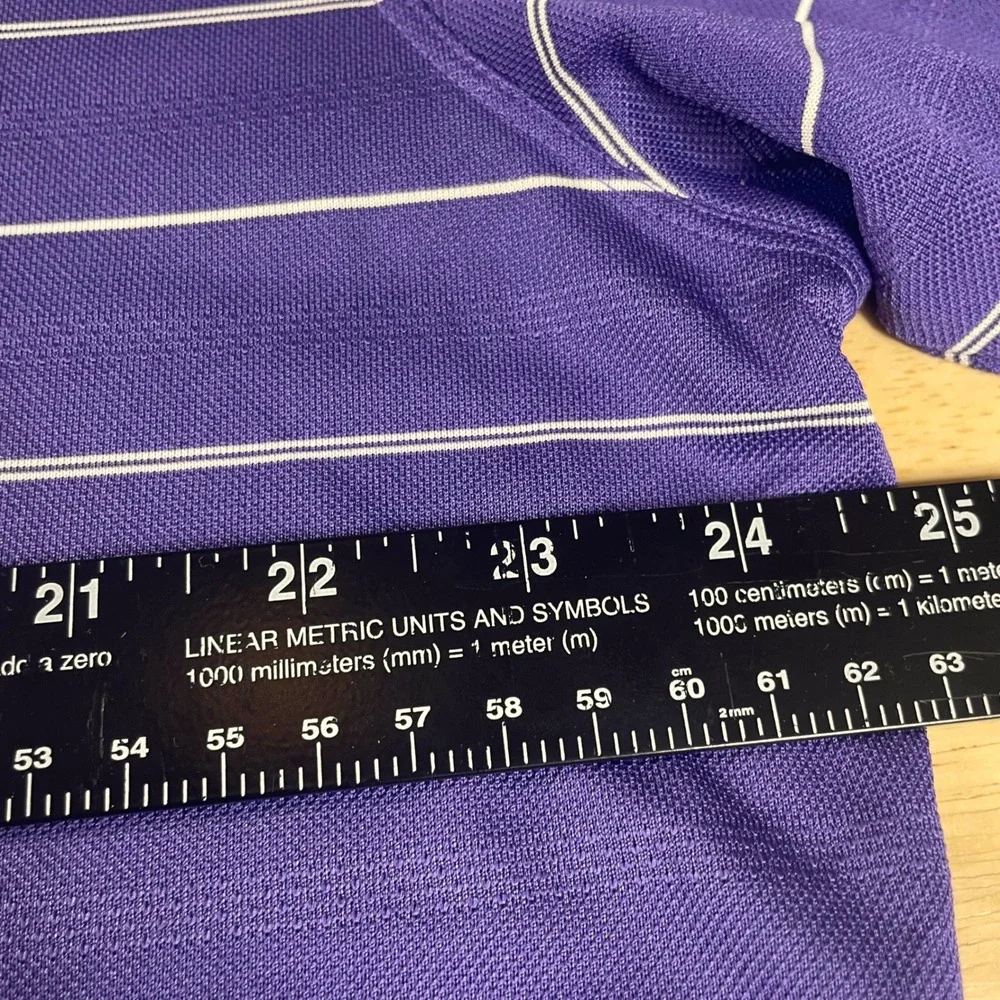 Nike‎ Golf Dri-FIT Striped Polo Shirt Mens Size XL Purple Athleisure Activewear - Picture 6 of 7